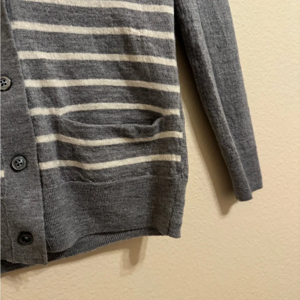 Kate Spade Broome Street Frenchie Bulldog Antoine Gray Wool Cardigan Sweater